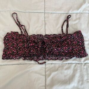 Intimately by Free People Picnic Ruffle Bandeau Top in Black Combo